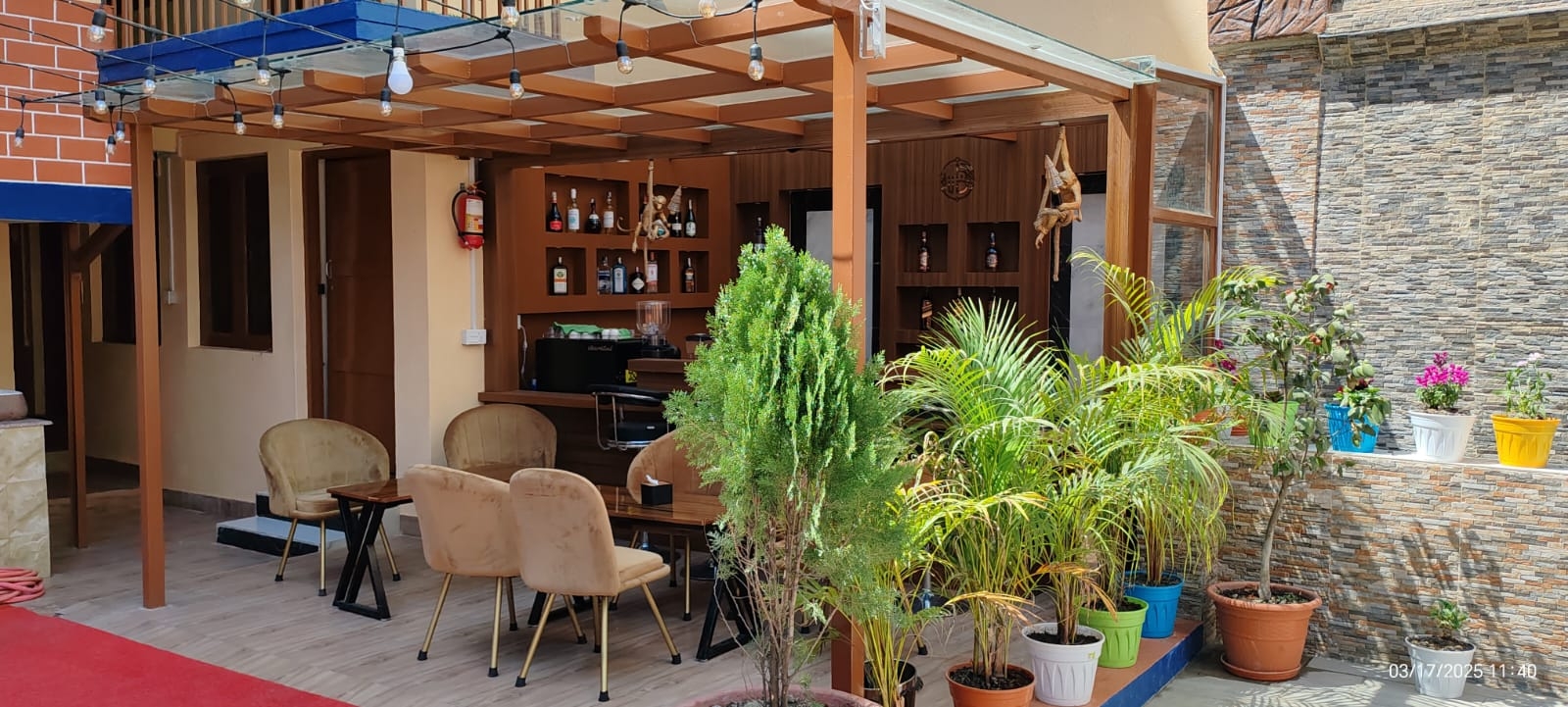 Hotel restaurant and bar interior with elegant seating